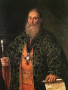 Antropov, Aleksei Portrait of Father Fyodor Dubyansky oil